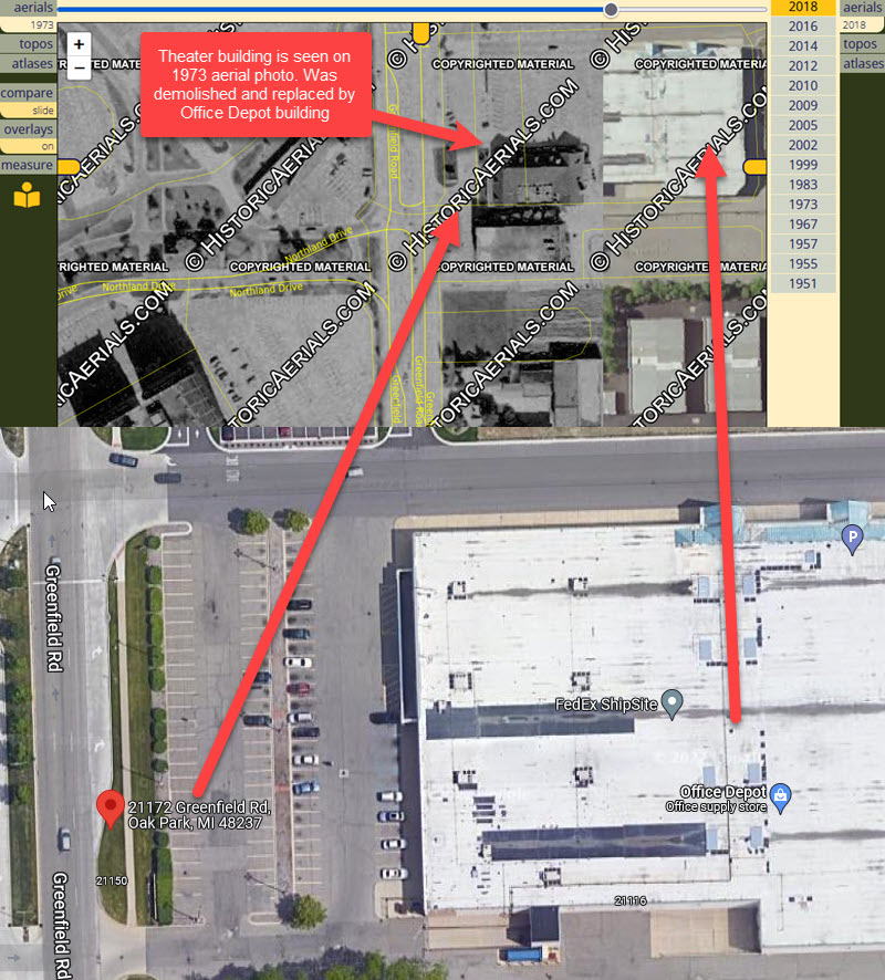 Studio 8 Theatre - 1973 Aerial Vs 2018 Aerial Showing Site Of Bldg (newer photo)